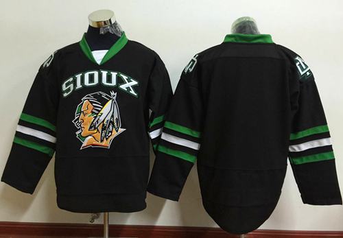 Blackhawks Blank Black Sioux Stitched NHL Jersey - Click Image to Close